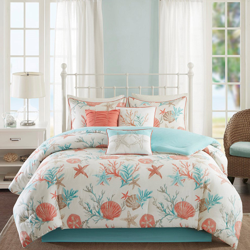Seashell Bay 7 Piece Comforter Set - Cal King