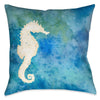 Watercolor Waves Seahorse 20 x 20 Outdoor Pillow