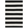 Sorrento Rugby Stripe Black Rug Collection
