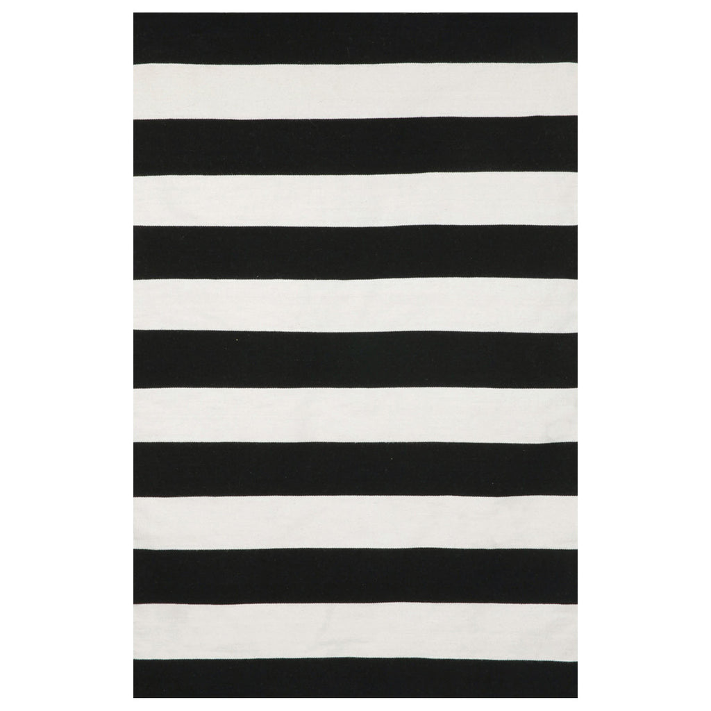 Sorrento Rugby Stripe Black Rug Collection