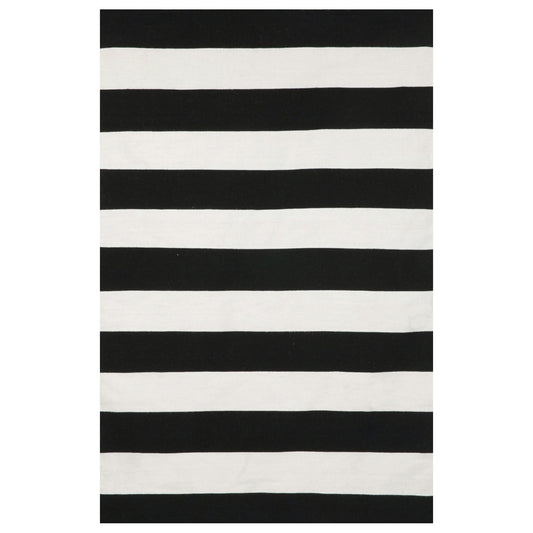 Sorrento Rugby Stripe Black Rug Collection