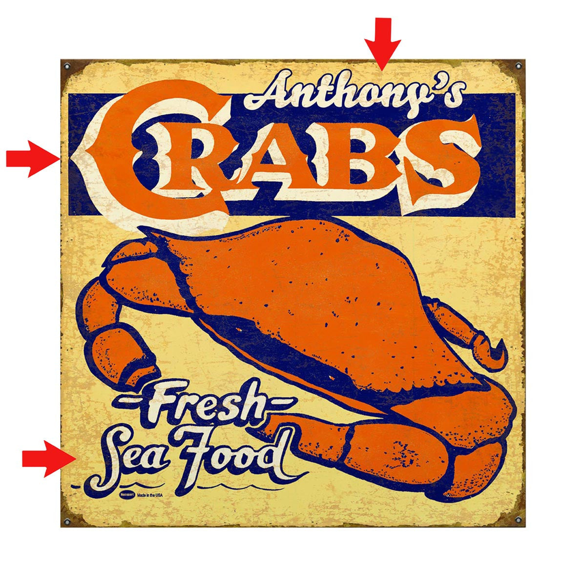 Crab Personalized Sign - 28 x 28