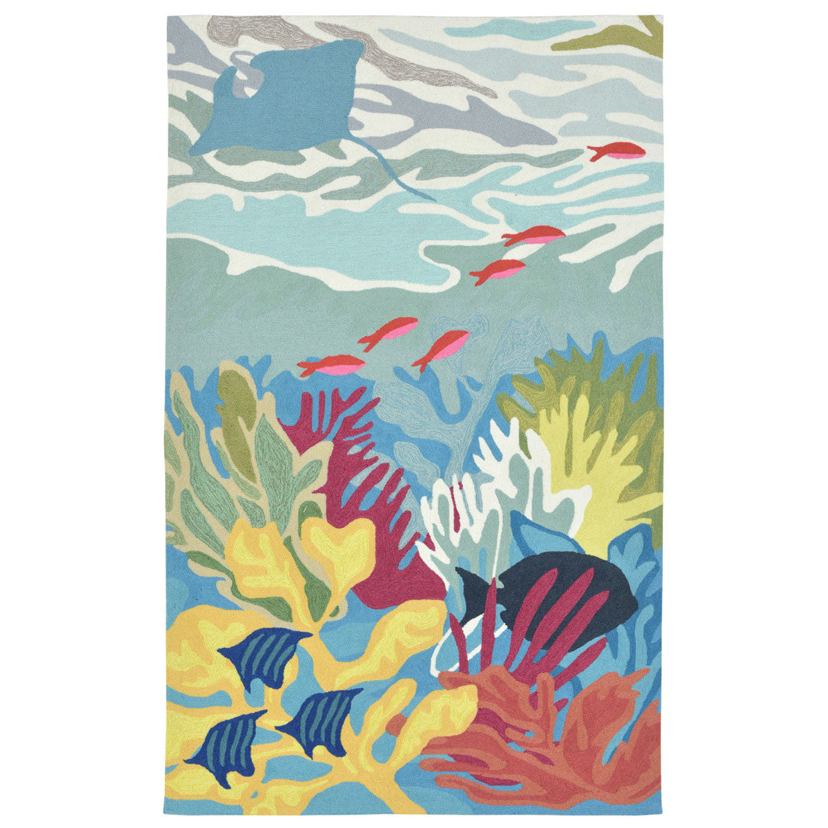 Colorful Sea Life Indoor/Outdoor Rug - 5 x 8