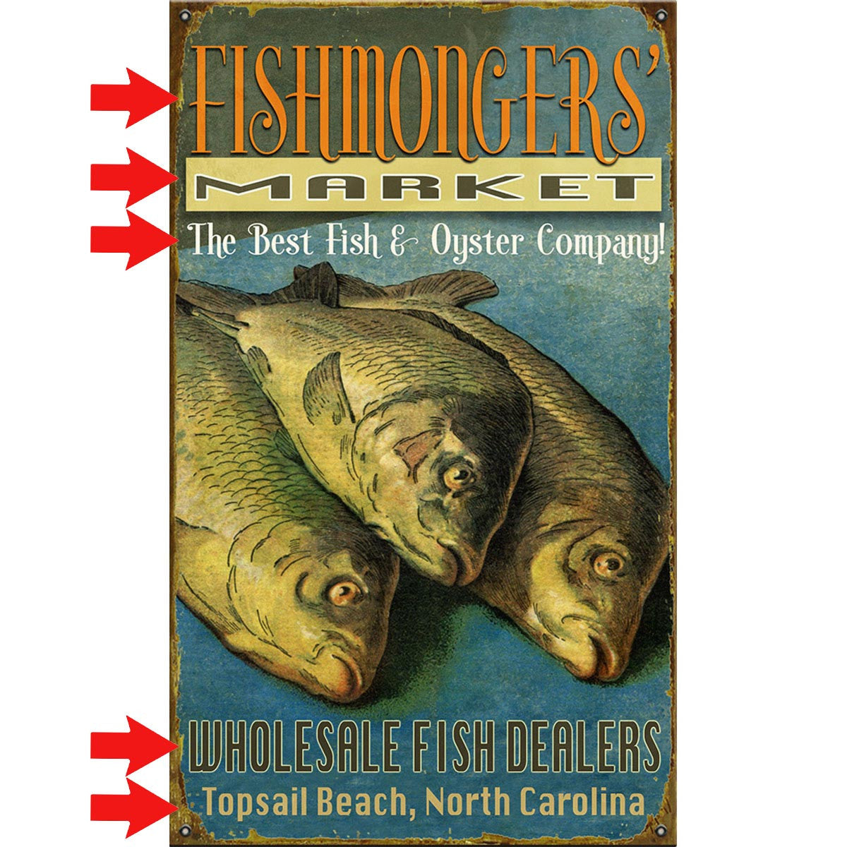 Fish Mongers Personalized Sign - 14 x 24