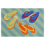 Flip Flops Striped Blue Rug - 3 x 4