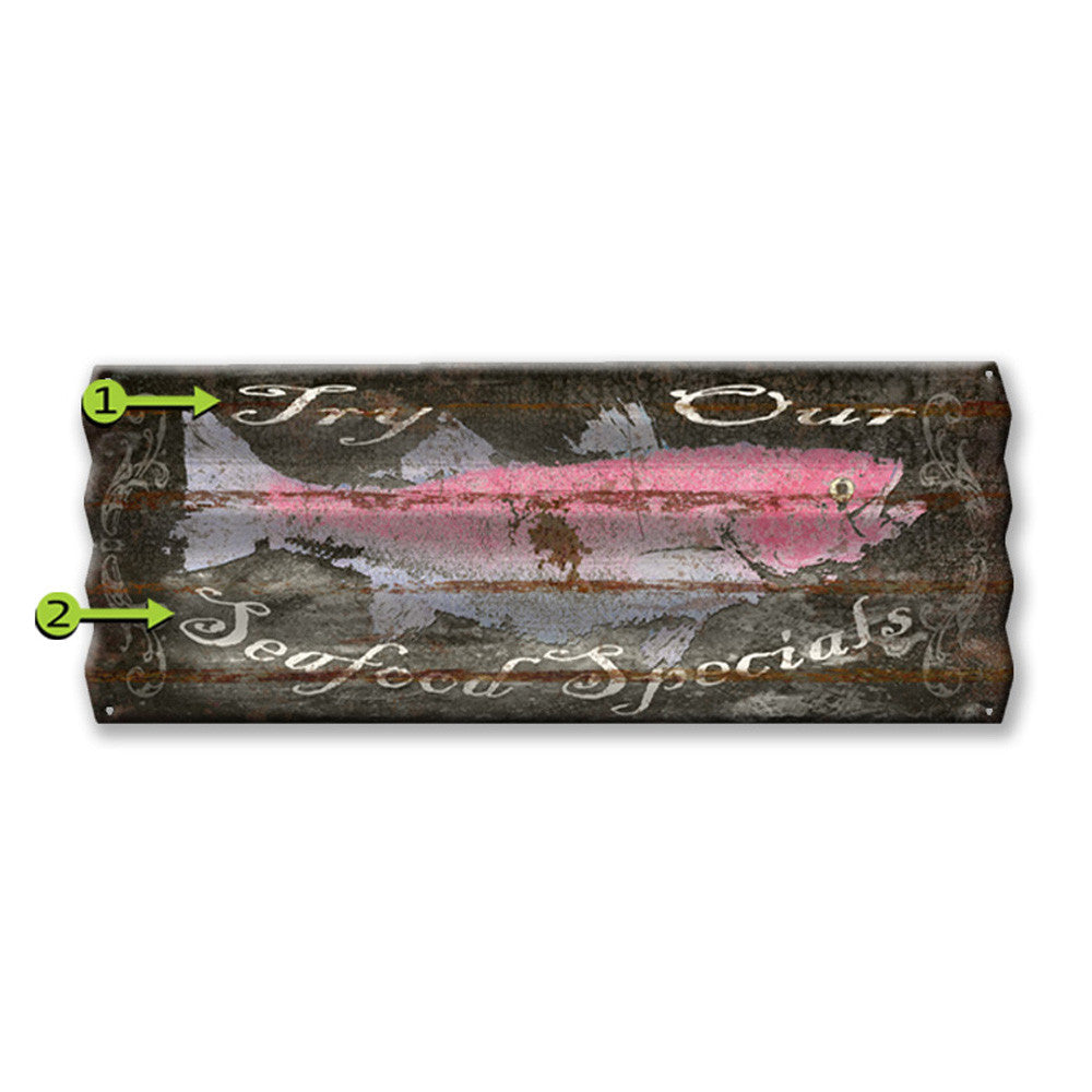 Striper Bass Personalized Corrugated Metal Sign