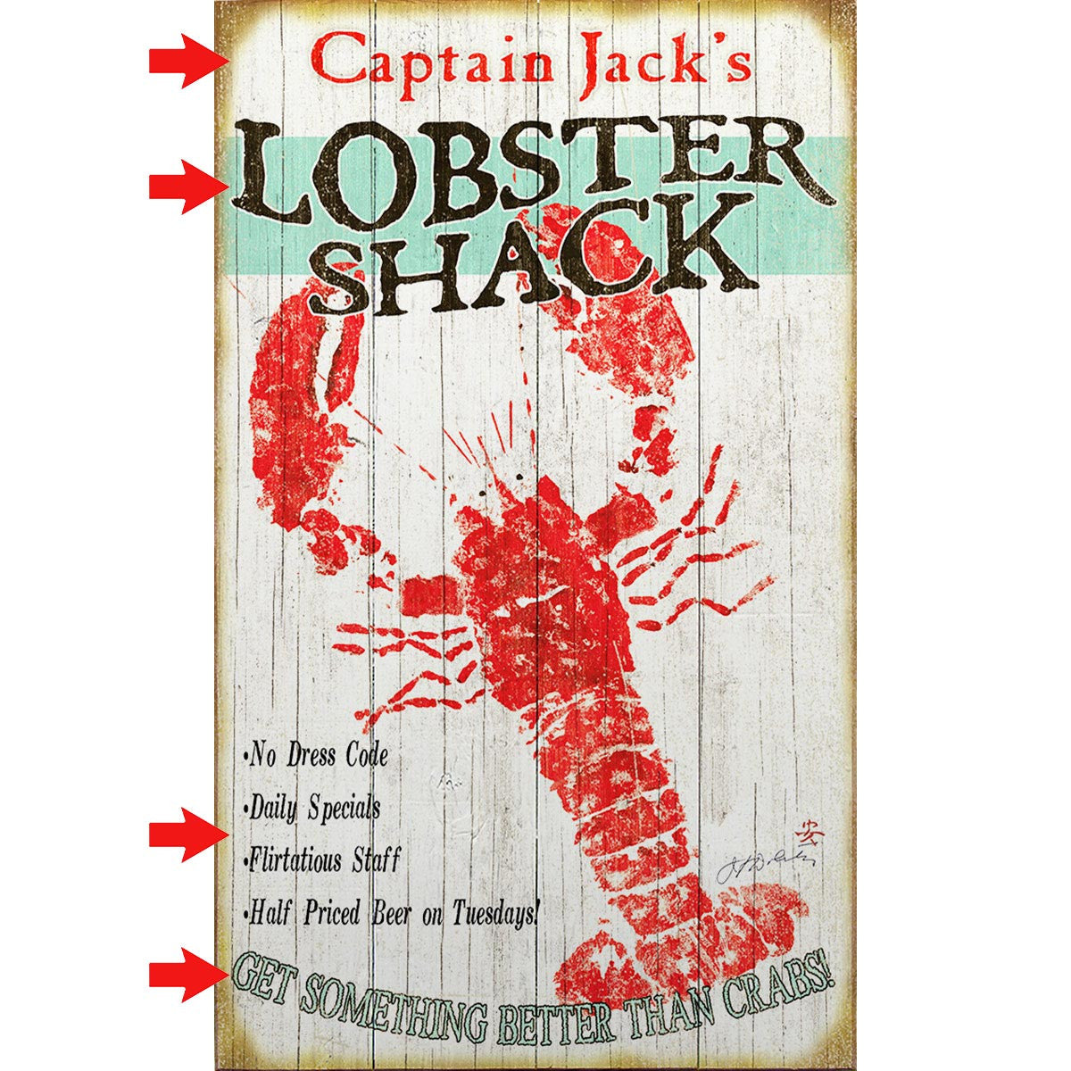 Lobster Shack Personalized Sign - 14 x 24