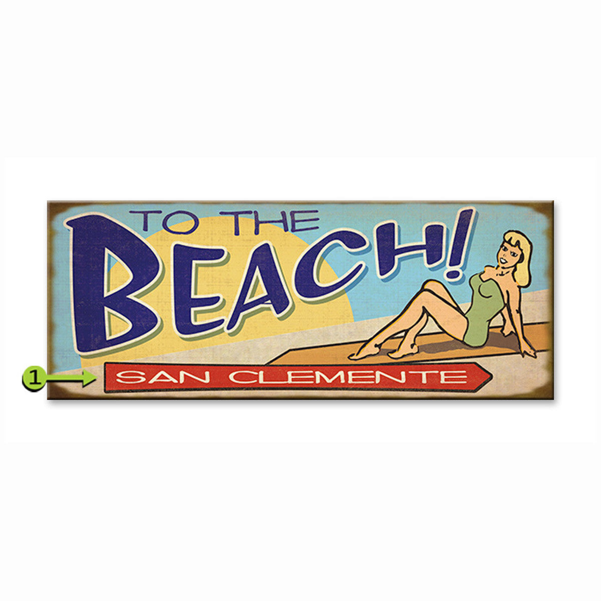 To the Beach Personalized Sign - 28 x 48