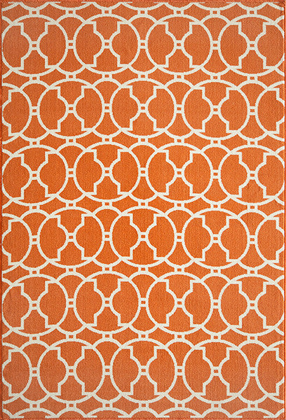 Baja Circlet Orange Rug - 5 x 8
