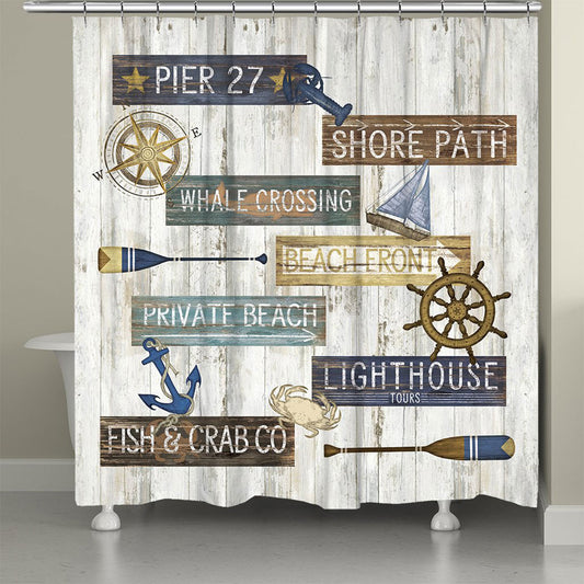 Beach Signs Shower Curtain