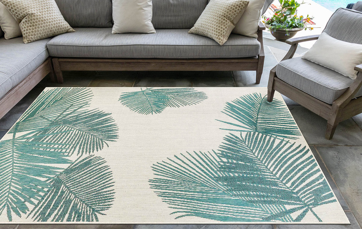 Camps Bay Aqua Indoor/Outdoor Rug - 7 x 9