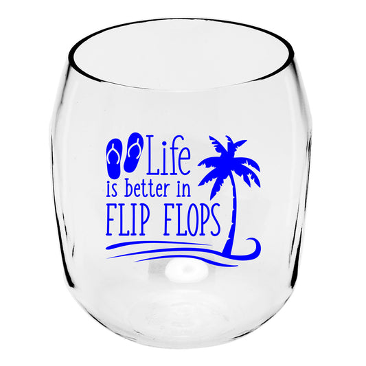 Flip Flop Life Wine Tumblers - Set of 4