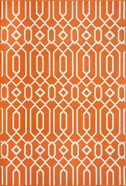 Baja Diamond Geo Orange Rug - 2 x 8