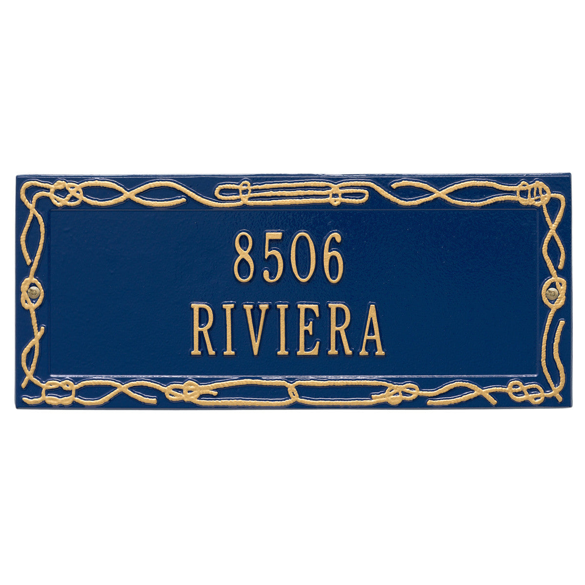 Sailor's Knot Address Plaque - Blue & Gold