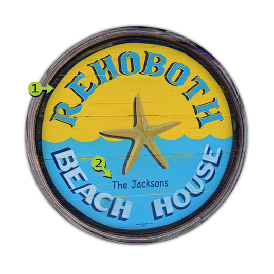 Beach House Personalized Barrel End