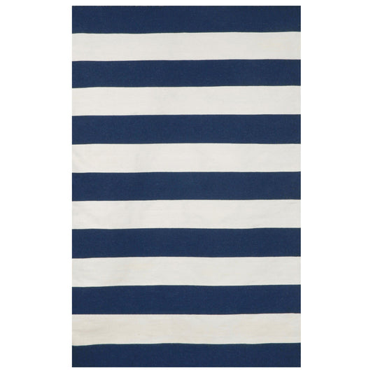 Sorrento Rugby Stripe Navy Rug Collection