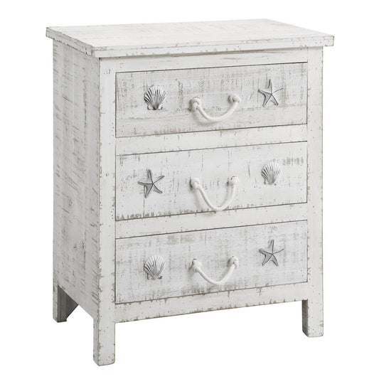 Seashell & Rope Three Drawer Chest