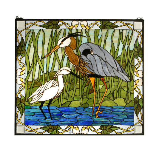 Shorebirds Stained Glass Window