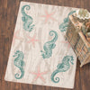 Ocean Floor Seahorse Rug - 8 x 11