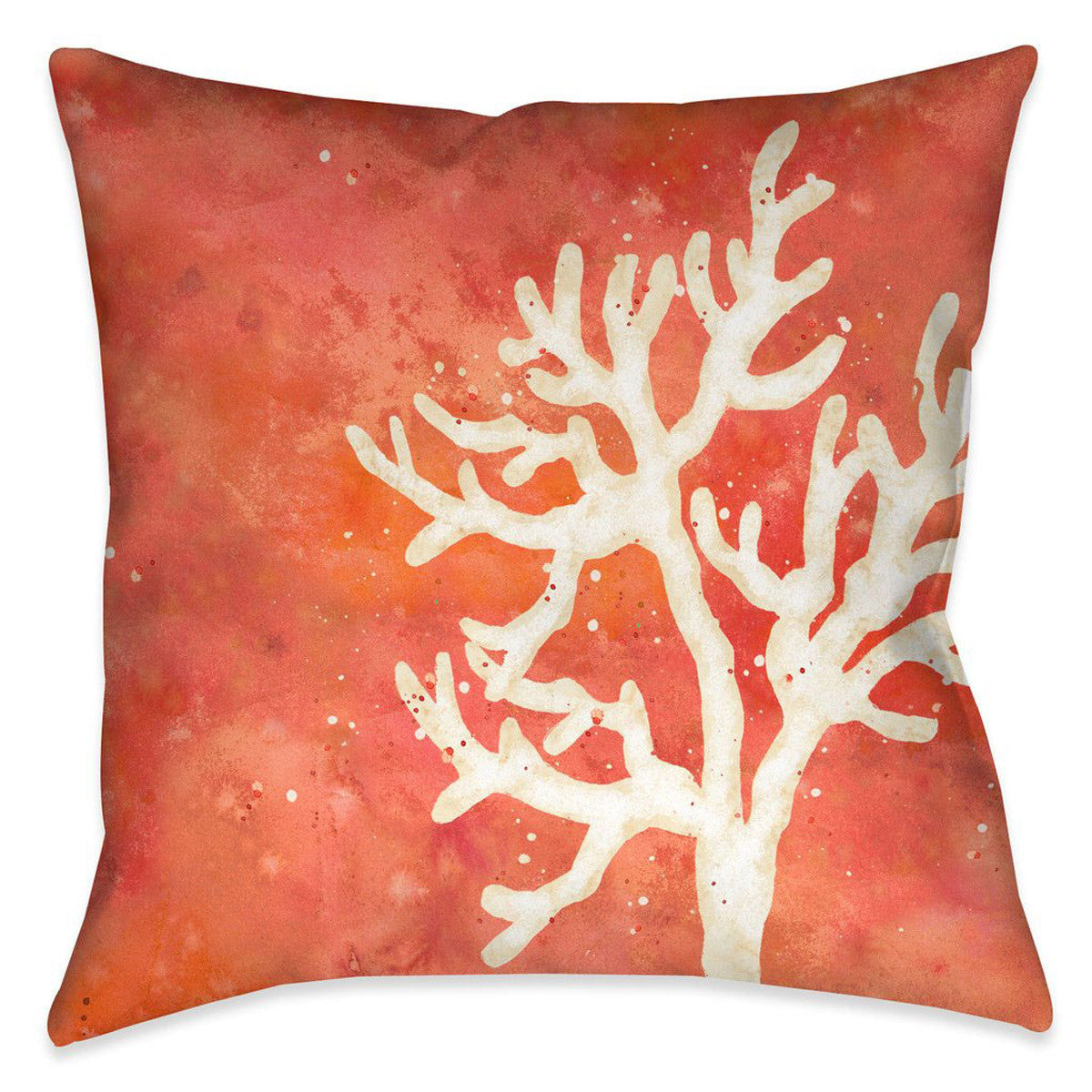 Watercolor Waves Coral 18 x 18 Indoor Pillow