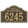 Rope and Shell Arch House Number Plaque - Antique Brass