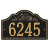 Rope and Shell Arch House Number Plaque - Black & Gold