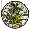 Round Pineapple Stained Glass Window