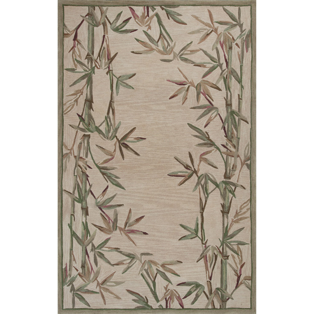 Sparta Ivory Bamboo Double Border Rug - 4 x 6