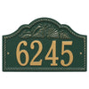 Rope and Shell Arch House Number Plaque - Green & Gold