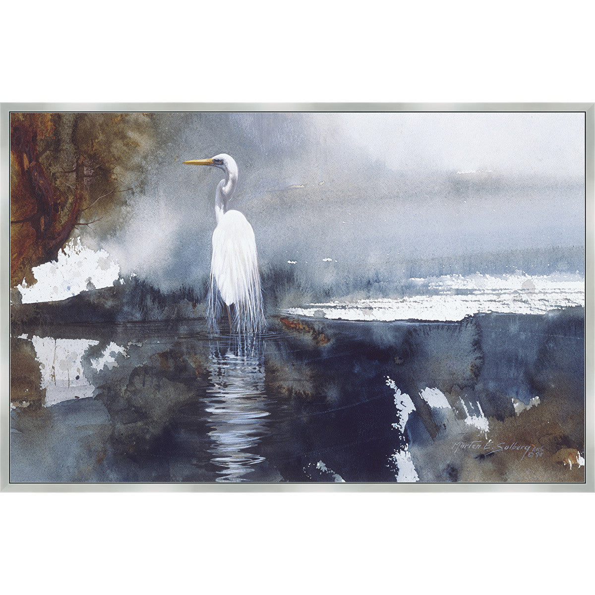 Coastal Lagoon Gull Framed Canvas