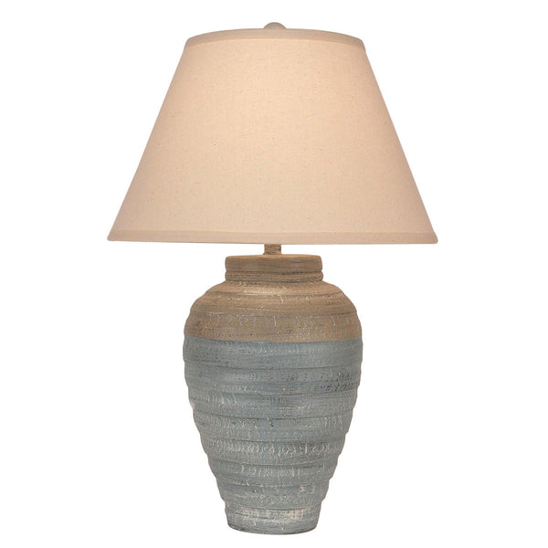 Cottage Seamist/Shoreline Tan Small Pottery Table Lamp