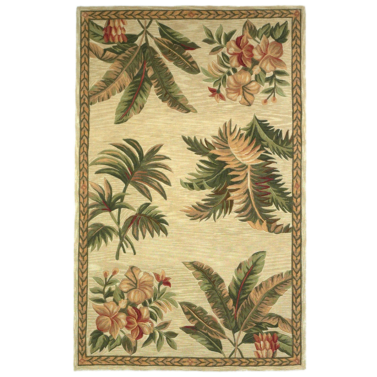 Sparta Ivory Tropical Oasis Rug - 8 x 10
