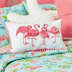 Ruffled Flamingos Pillow