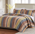 Sandy Beach Stripe 3-Piece Quilt Bed Set - King