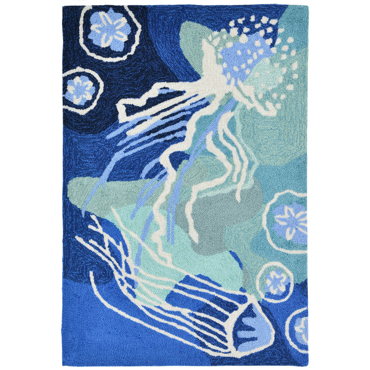 Blue Jellyfish Indoor/Outdoor Rug - 2 x 3 - OUT OF STOCK UNTIL 10/26/2026