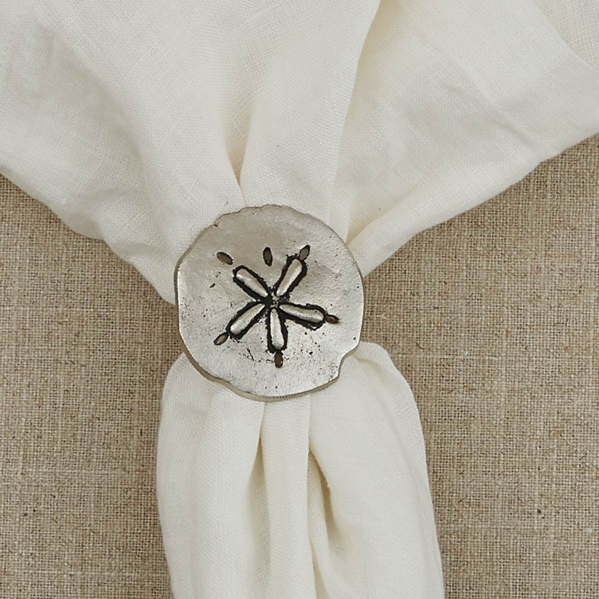 Aluminum Sand Dollar Napkin Rings - Set of 4