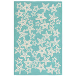 Starfish Sea Blue Indoor/Outdoor Rug - 8 x 10