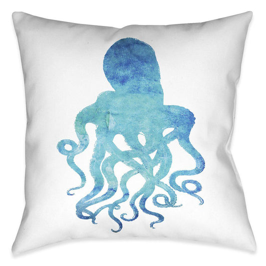 Blue Octopus 20 x 20 Outdoor Pillow