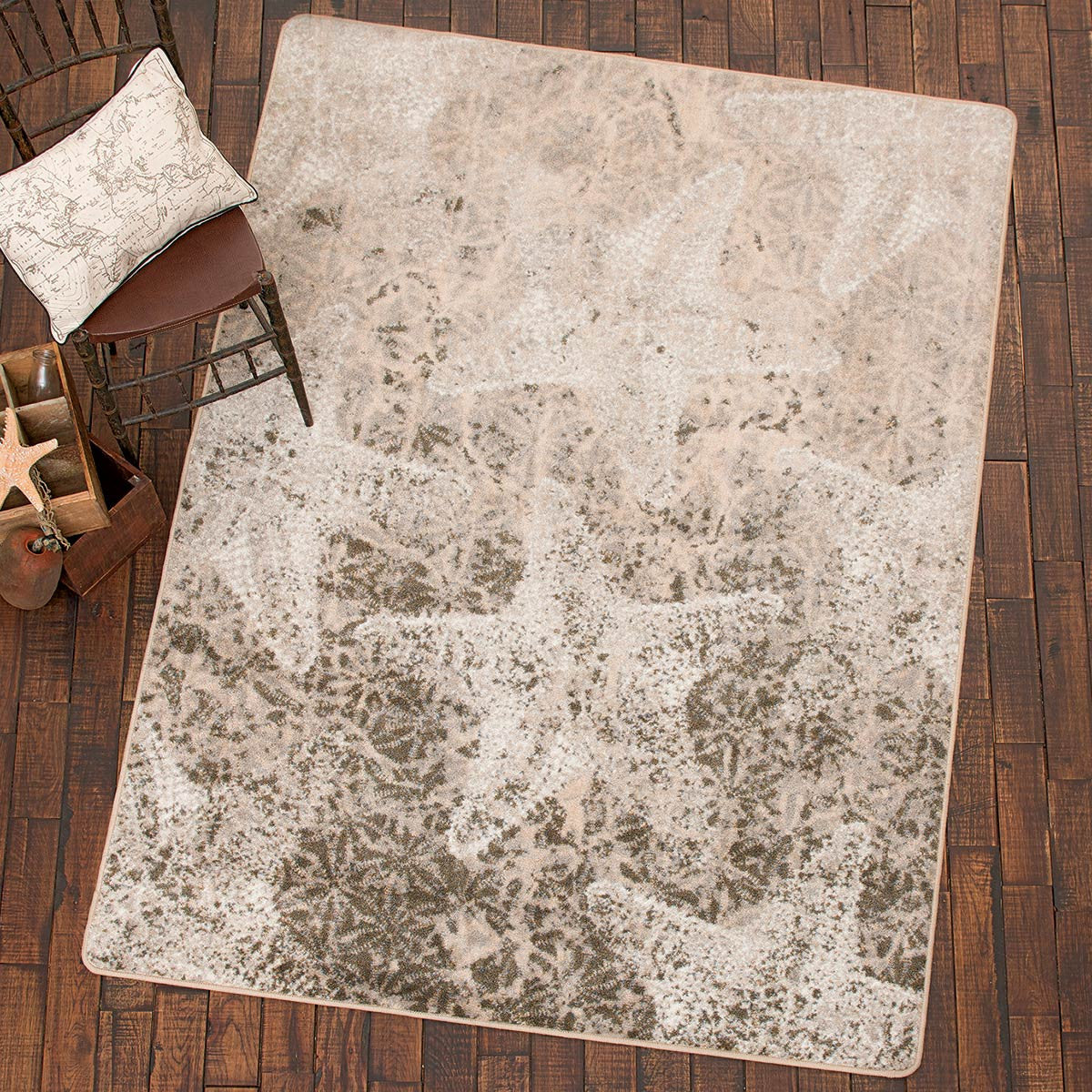 Starfish Medley Gray Sand Rug - 3 x 4
