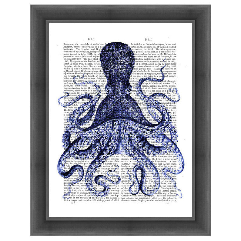 Blue Octopus 3 Framed Print