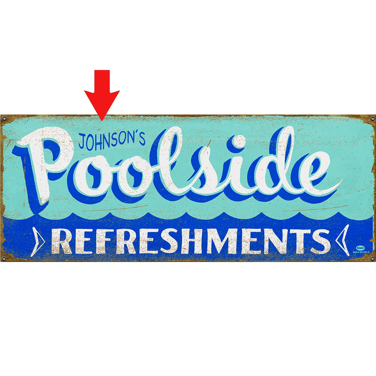 Poolside Refreshments Personalized Sign - 36 x 14