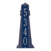 Large Lighthouse Vertical House Number Plaque - Dark Blue & Silver