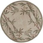 Sparta Ivory Bamboo Double Border Rug - 8 Ft Round