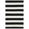 Sorrento Rugby Stripe Black Rug - 2 x 3
