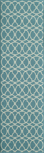 Baja Circlet Blue Rug - 2 x 8