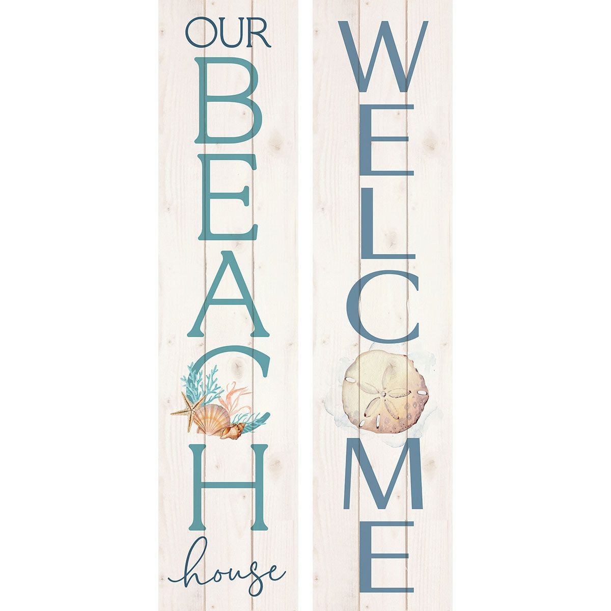 Reversible Beach Welcome Wall Decor