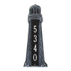 Small Lighthouse Vertical House Number Plaque - Indigo & White