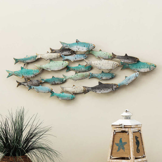 Distressed School of Fish Wall Art