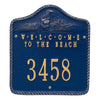 Welcome to the Beach House Number Plaque - Blue and Gold