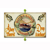 Ahoy There Drop Anchor Motorboat Personalized Sign - 28 x 48